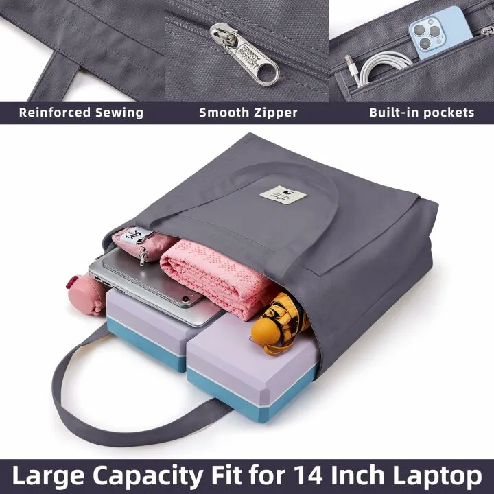 WLLWOO Yoga Bags for Women - Practical Canvas Tote