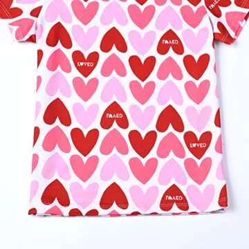 QPANCY Girls Love Heart Pajamas Set for Valentine's Day