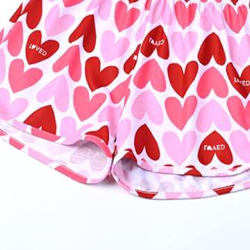 QPANCY Little girls Short sleeve Pajamas Valentine Day Love Heart Pajamas Size 6 7
