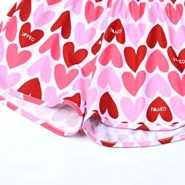 QPANCY Girls Love Heart Pajamas Set for Valentine's Day