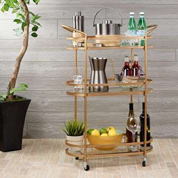Old Dutch International Westwood Gold Bar/Serving Cart – Durable & Stylish