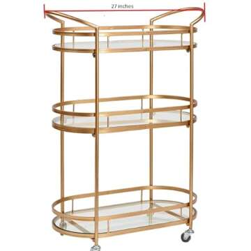 Old Dutch Westwood Gold Bar Cart - Elegant Serving Solution