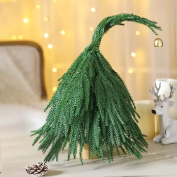 Civaner 18 Inch Norfolk Pine Christmas Tree - Mini Artificial Tabletop Decor