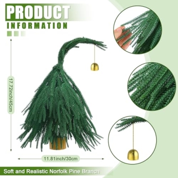 Civaner 18 Inch Norfolk Pine Mini Christmas Tree