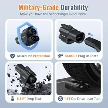 2025 Upgraded Tesla Supercharger to CCS1 Charging Adapter [Max 500A, 1000V] NACS to CCS Electric Vehicle Adapter, Tesla Supercharger Adapter, Fit for All Ford EVs, Fit for Rivian R1T R1S R2 R3 EVs