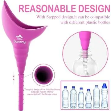 Female Urination Device, Reusable Female Urinal Silicone Women Pee Funnel Allows Women to Pee Standi...