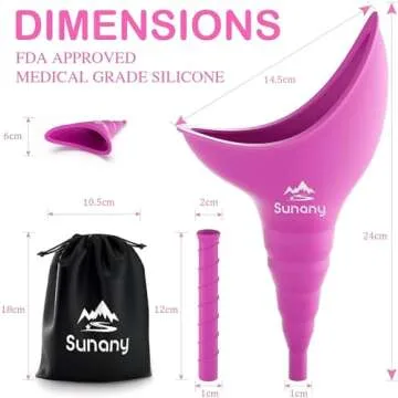 Female Urination Device, Reusable Female Urinal Silicone Women Pee Funnel Allows Women to Pee Standing Up, Portable Womens Urinal is The Perfect Companion for Camping,Outdoor,Travel
