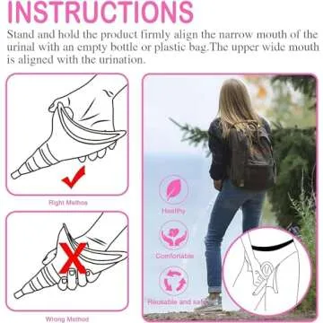Female Urination Device, Reusable Female Urinal Silicone Women Pee Funnel Allows Women to Pee Standing Up, Portable Womens Urinal is The Perfect Companion for Camping,Outdoor,Travel