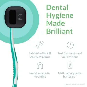 Bril UV-C Toothbrush Cleaner, Portable Multi-Pack for All Sizes