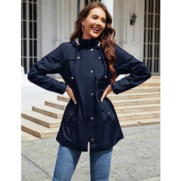 LOMON Women Rain Jacket Lightweight & Stylish Waterproof