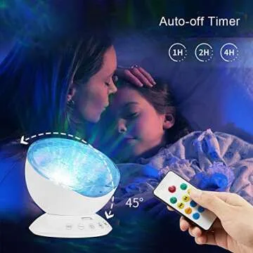 Jusale Ocean Wave Projector Remote Control Night Light with Speaker 7 Modes Undersea LED Lamp for Kids Adults