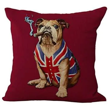 Creative Personality American Flag & Union Jack Pet Dog Home Throw Pillow