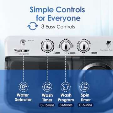 Anypro Portable Washing Machine & Dryer Combo for Home