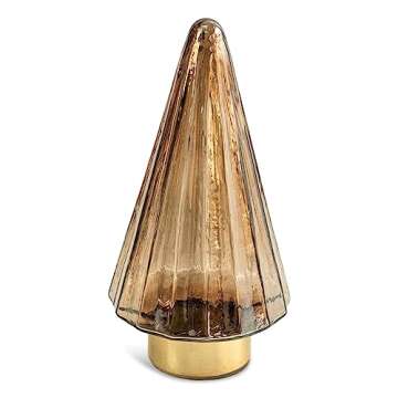 IHI EST. 1986 India Handicrafts 71300 Translucent Brown Christmas Tree 12 x 5 Glass Decorative Table...