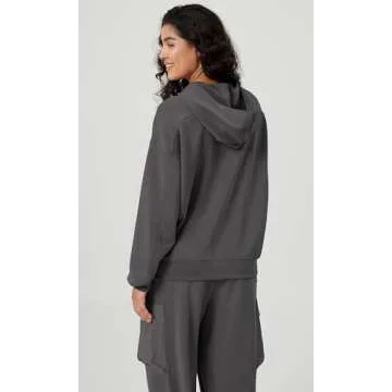 ODODOS Women's Modal Soft Oversized Hoodies Long Sleeve Hooded Sweatshirts Pullover Top with Kangaroo Pocket, Charcoal, Large