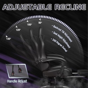 Homall Gaming Chair with Footrest & Massage Support