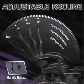 Homall Gaming Chair with Footrest & Massage Support