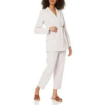 The Drop Women's Ren Wrap Belted Blazer in Lilac Marble