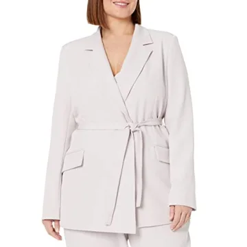 The Drop Women's Ren Wrap Belted Blazer in Lilac Marble