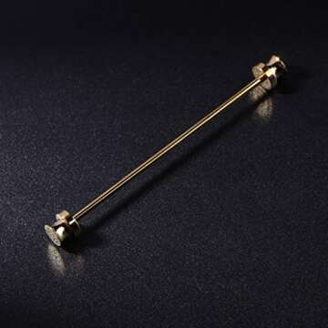 VIccoo Men Shirt Pins Tie Clip Collar Clasp Alloy Skinny Wedding Man Brooch Bar Fashion - Gold