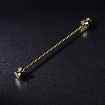 VIccoo Men Shirt Pins Tie Clip Collar Clasp Alloy Skinny Wedding Man Brooch Bar Fashion - Gold
