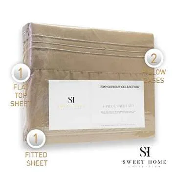 1500 Supreme Collection King Sheet Sets Taupe - Luxury Hotel Bed Sheets and Pillowcase Set for King Mattress - Extra Soft, Elastic Corner Straps, Deep Pocket Sheets, King Taupe