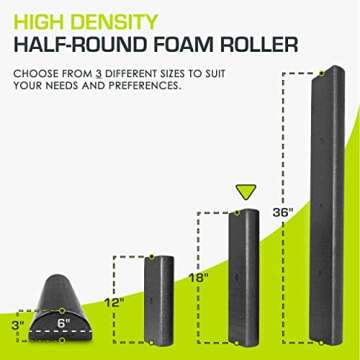 ProsourceFit High Density Foam Rollers 18 - inches long. Firm Full Body Athletic Massager for Back S...