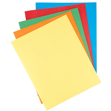 Amazon Basics Twin Pocket File Folders with Fasteners - 25-Pack, Assorted Colors