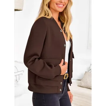 Trendy PRETTYGARDEN Women's Bomber Jackets with Pockets