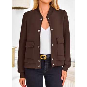 Trendy PRETTYGARDEN Women's Bomber Jackets with Pockets