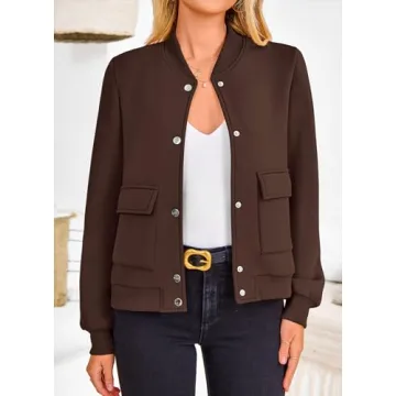 Trendy PRETTYGARDEN Women's Bomber Jackets with Pockets