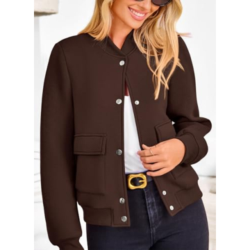 Trendy PRETTYGARDEN Women's Bomber Jackets with Pockets