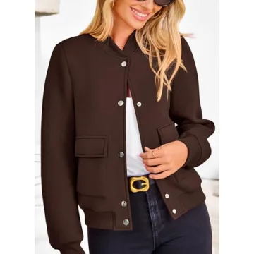 Trendy PRETTYGARDEN Women's Bomber Jackets with Pockets