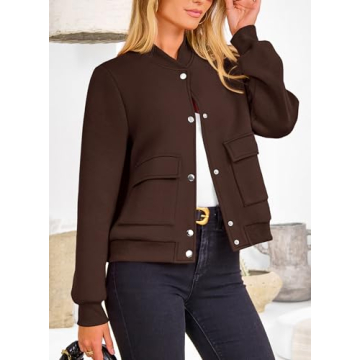 Trendy PRETTYGARDEN Women's Bomber Jackets with Pockets