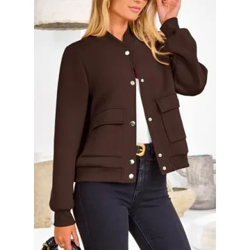 Trendy PRETTYGARDEN Women's Bomber Jackets with Pockets