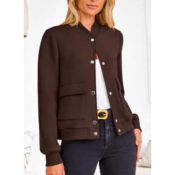 Trendy PRETTYGARDEN Women's Bomber Jackets with Pockets