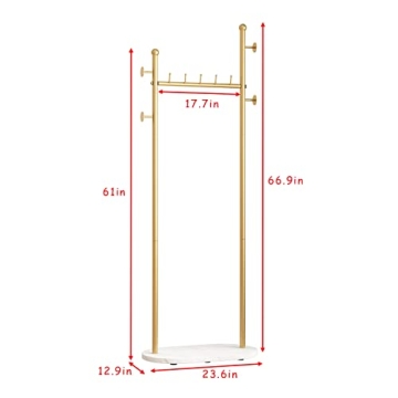 Chic Gold Clothing Rack with Marble Base for Any Room