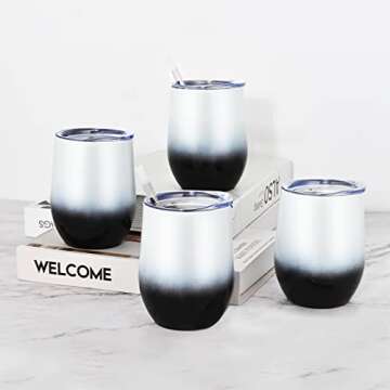 Stainless Steel Insulated Wine Tumblers - 6 Pack