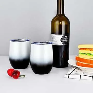 Stainless Steel Insulated Wine Tumblers - 6 Pack