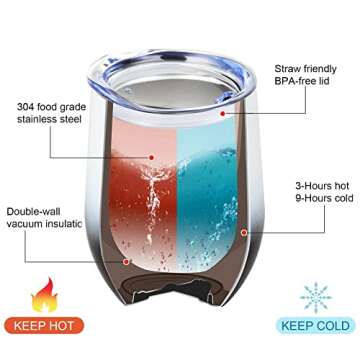 Stainless Steel Insulated Wine Tumblers - 6 Pack