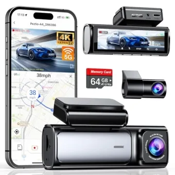 Affver 4K Dash Cam Front and Rear, Built-in 5G WiFi GPS, 64GB Card Included, 3.59'' IPS Screen Dash ...