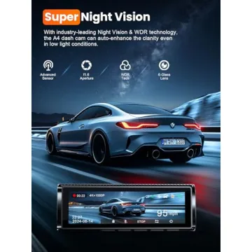 Affver 4K Dash Cam Front and Rear, Built-in 5G WiFi GPS, 64GB Card Included, 3.59'' IPS Screen Dash Camera for Cars, Dual Dashcam with G-Sensor, Loop Recording, WDR, Night Vision, 24H Parking Monitor