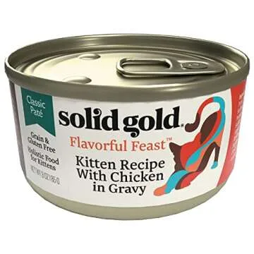 Solid Gold Flavorful Feast Wet Cat Food - Classic Pate - Real Chicken (for Kittens) - Canned Cat Food, 24 Pack