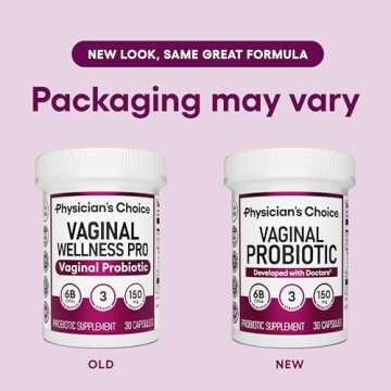 Physician's CHOICE Vaginal Probiotics for Women - Unique with Licorice Root - PH Balance, Odor Control, Yeast, Vaginal Microbiome & Feminine Health - 6B CFU - Organic Prebiotic, Cranberry - 30 CT