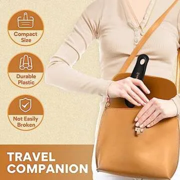 ZOMAKE Plastic Shoe Horn with Hook, 7.3 Inch Small Travel Shoe Horns for Kids, Seniors, Men, Women, Black, Blue, Grey(Pack of 3)