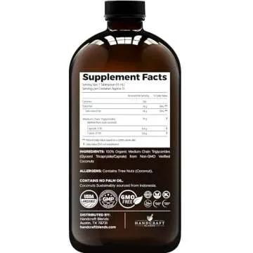 Handcraft Blends Organic MCT Oil from Organic Coconuts 16 Fl oz – Keto Friendly, Non-GMO, Vegan Coconut Oil – Great for Beverages, Coffee, and Tea