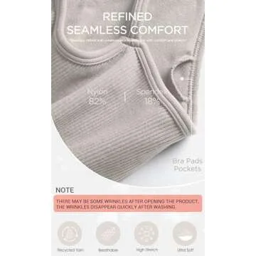 Comfortable ODODOS Seamless Yoga Bra in Mushroom Color