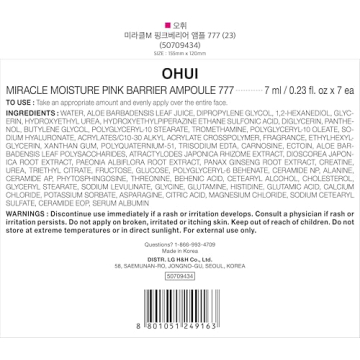 OHUI Miracle Moisture 777 Ampoules | Luxurious Skin Hydration