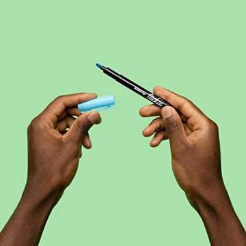 M.C. Squares Tackie Markers Set | Smudge Free Wet Erase Pens for Writing on Dry Erase, Acrylic, Glass, Metal, White Boards | Erasable with Water | Bullet Point Tip | 12 Colors