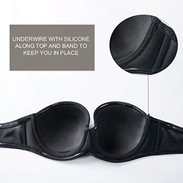 Delimira Women's Underwire Strapless Bra for All-Day Comfort